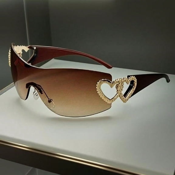 1-Piece Large-Frame Women's Multi-Color Y2K Fashion Sunglasses, Sporty Sunglasses