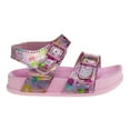 thumbnail image 3 of Laura Ashley Girls Double Buckle Flat Heel Footbed Sandals with Holographic Details (Toddler Sizes), 3 of 7