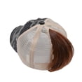 thumbnail image 4 of Gorra de béisbol con cola de caballo cruzada lavada, moda europea y americana, sombrilla de viaje al aire libre, sombrero de malla con visera, 4 of 5