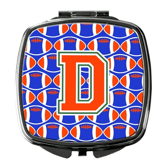 Letter D Football Green Blue and Orange Compact Mirror CJ1083-DSCM