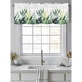 thumbnail image 4 of Green Leaves Curtain Valances for Windows, Summer Botanical Tropical Plants Leaf Kitchen Valance Window Treatment, Light Filtering Block Curtains for Bathroom/Bedroom/Living Room 60'' x 18'', 4 of 9
