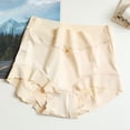 thumbnail image 2 of Women's Satin High Waist Panties, Plus Size Seamless Underwear with Silk Lined Gusset, Full Coverage Comfort Briefs, 2 of 3