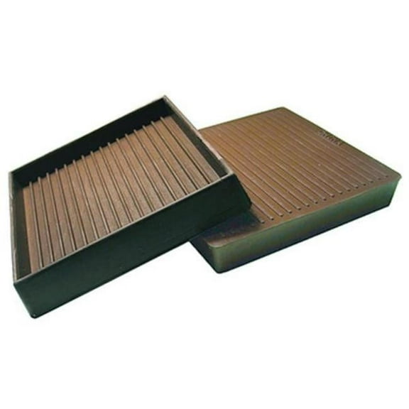 3 x 3 in. TruGuard Nonskid Square Rubber Cups, Brown - Pack of 2