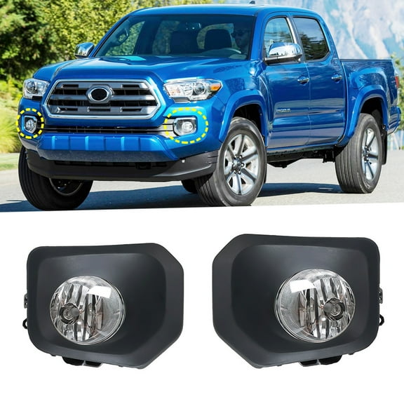 Pair of Fog Light Lamps Kit Fit for Toyota Tacoma SR SR5 2016-2022