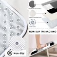 thumbnail image 4 of Orange Geometric Shower Curtain Set with Toilet Lid Cover and Non-Slip Rugs for Bathroom, Black White Grey Checkered 4 Pcs Shower Curtain, Modern Abstract Bathroom Set with 12 Hooks, 4 of 9