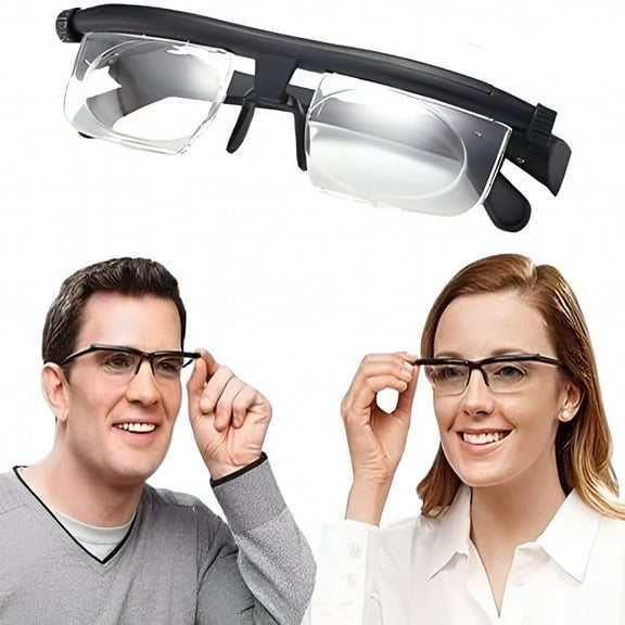 GJX Flexible Focus Adjustable Glasses, Adjustable Dial Vision Reading Eyeglasses Near Far Sight Glasses