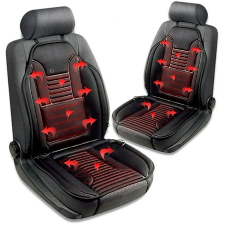 Zone Tech Heated Car Seat Cushion - 2-Pack Black 12V Heating Warmer ... Zone Tech Heated Car Seat Cushion - 2-Pack Black 12V Heating Warmer ...