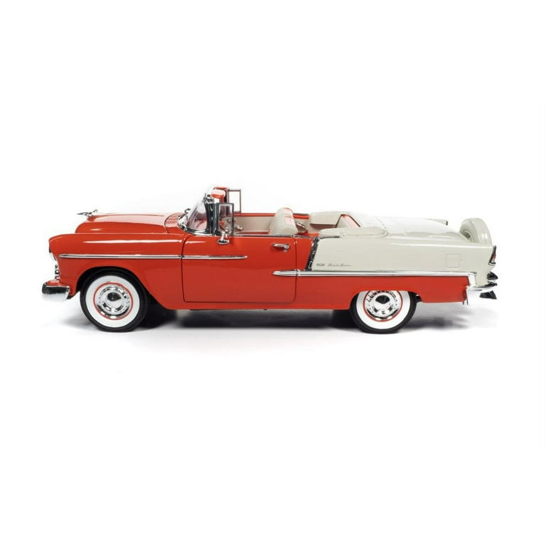 1955 Chevy Bel Air Convertible, Gypsy Red and India Ivory - Auto World  AMM1265 - 1/18 scale Diecast Model Toy Car