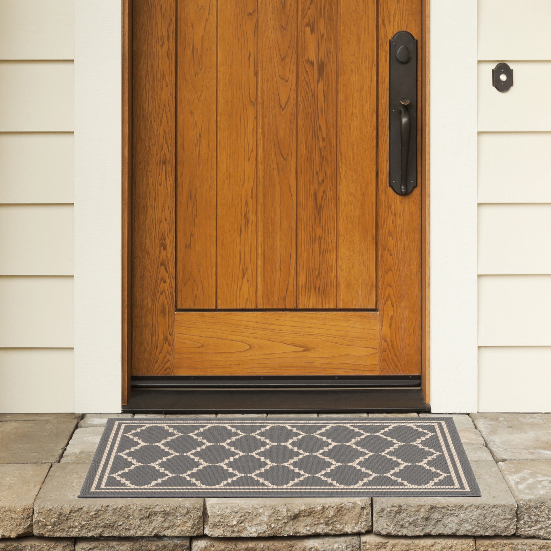 Safavieh Courtyard Amy Geometric Indoor/Outdoor Area Rug, Gray/Beige, 4' x 5'7"