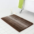 thumbnail image 2 of FUDAKUNA Fluffy Chenille Bathroom Rugs Anti-slip Absorbent Gradient Brown Stripes 19.6" x 31.5" Rectangular Bath Mat Machine Washable, 2 of 6