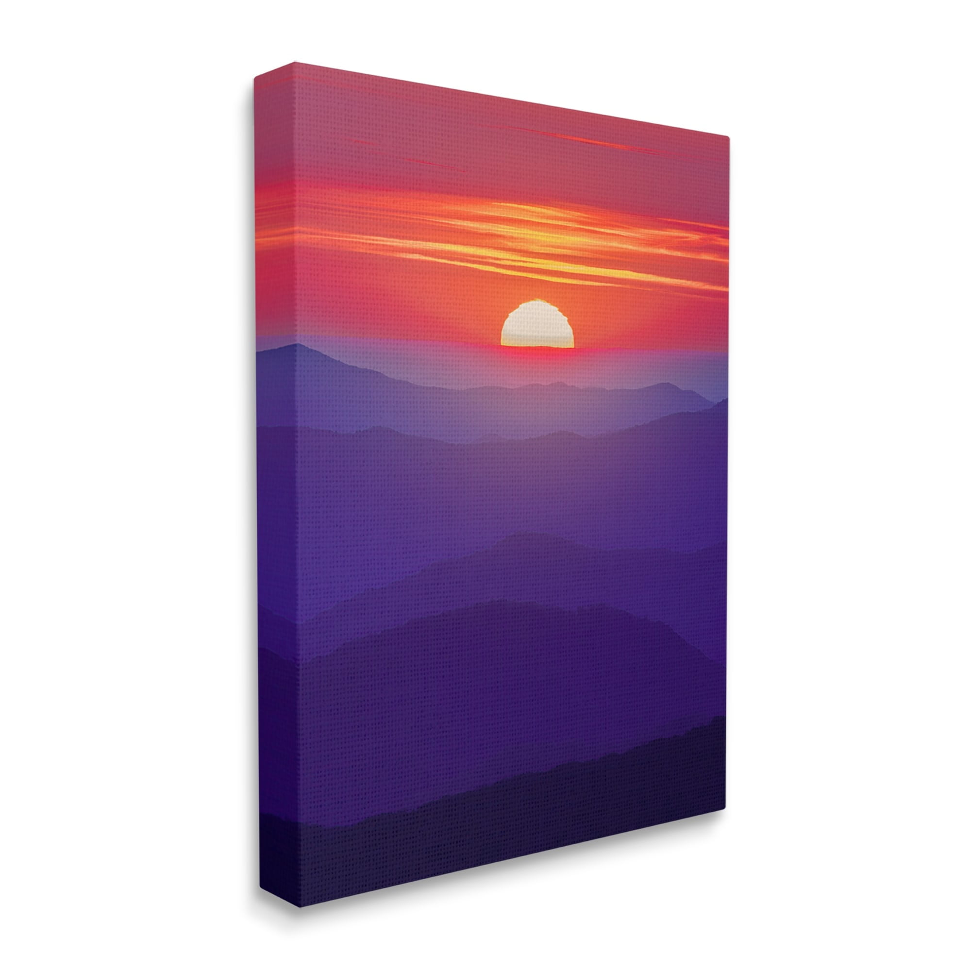 Stupell Red Sunrise Mountain Horizon Landscape Photography Gallery Wrapped Canvas Print Wall Art