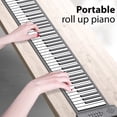 thumbnail image 3 of Piano portátil Abanopi de 88 teclas Handroll Piano electrónico plegable de silicona Con altavoz sin función MIDI, 3 of 8