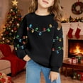 thumbnail image 2 of XAOFW Christmas Kids Sweatshirts Girls Pocket Winter Fuzzy Season Festive Long Sleeve O-Neck Printing Loose Fashionable Comfortable Outdoor Holiday Vacation Tops, 2 of 4