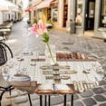 thumbnail image 6 of Farmhouse Vintage Round Tablecloth for 36-44 Inch Tables,Fitted Table Cover with Elastic Edge,Country Cotton Book Butterfly Art Waterproof Outdoor Table Cloth Protector for Patio Garden Dinner Picnic, 6 of 9