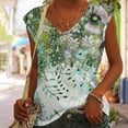 thumbnail image 2 of ICHUANYI Women's Tops Summer Fashion Casual Floral Print V Neck Sleeveless T Shirt, 2 of 5