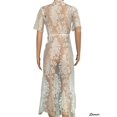 thumbnail image 5 of Spencer Women's Lace Cardigan Floral Crochet Sheer Beach Bikini Cover Ups Long Open Kimono (White,M), 5 of 5