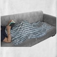 thumbnail image 6 of Grey Blue Soft Flannel Fleece Blanket, Sketch Style Illustration of Stripes with Oval Shapes Hand Drawn Composition, Cozy Plush for Indoor and Outdoor Use, 50" x 60", Bluegrey White, by Ambesonne, 6 of 6