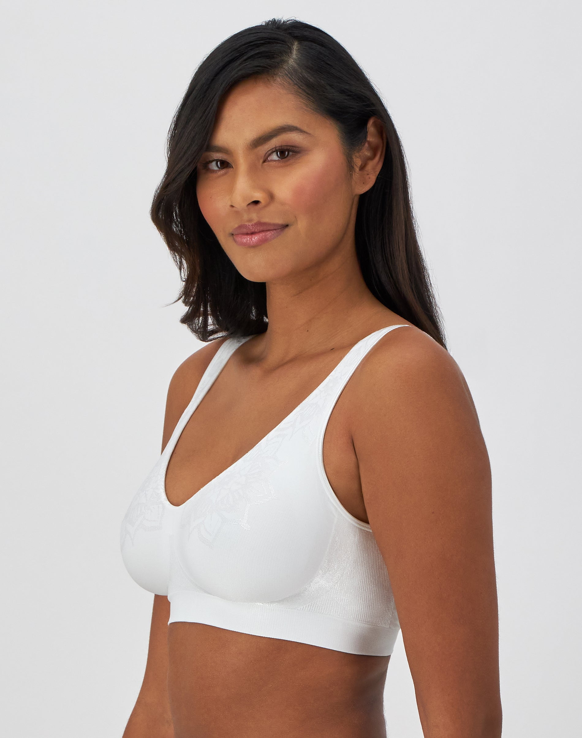 Women's Bali 3484 Comfort Revolution ComfortFlex Fit Wirefree Bra (White Aztec S)