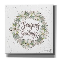 Epic Graffiti 'Seasons Greetings Wreath III' by Cindy Jacobs, Canvas Wall Art, 26"x26"