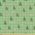 thumbnail image 2 of Ambesonne Christmas Fabric by the Yard Upholstery, Pine Trees Silhouettes, 10 Yards, Reseda Green Pale Green, 2 of 5