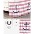 thumbnail image 3 of Pink Stripes Bed Skirt King Size 18&nbsp;Inch Drop, Anchor Nautical Geometric Wrap Around Dust Ruffle Bedskirts, Wrinkle & Fade Resistant Easy Fit Bedskirt with Adjustable Elastic, 3 of 8