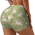 thumbnail image 2 of Fotbe Cute Rabbit And Flower Seamless Shorts, Womens Workout Shorts High Waist Stretch Booty Short for Gym/Yoga/Running/Biking-Medium, 2 of 9