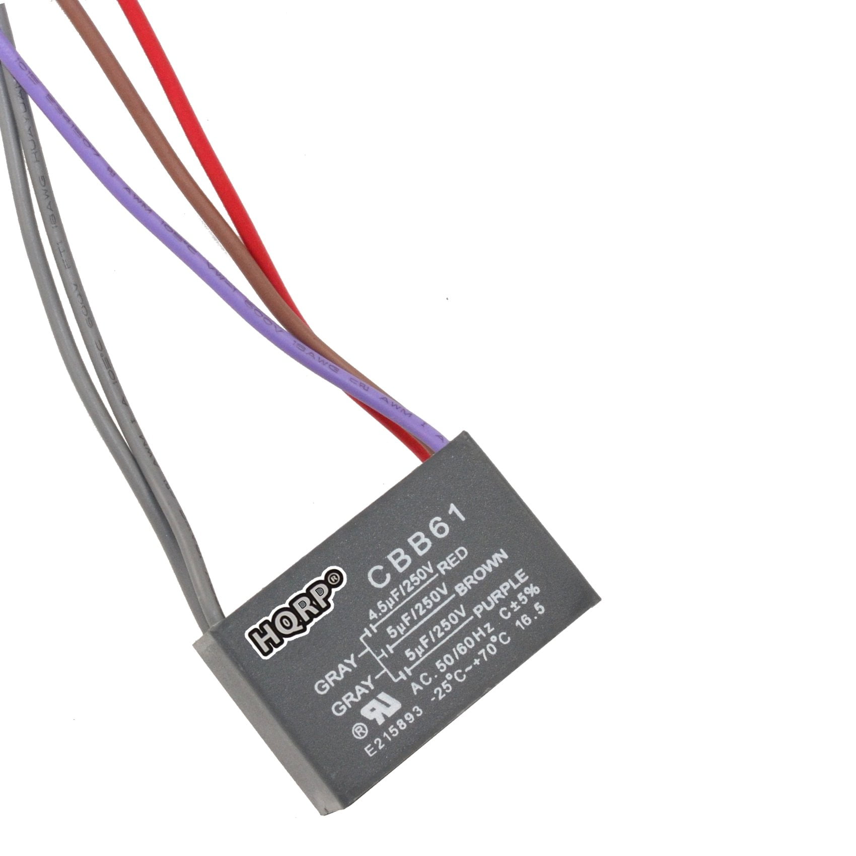 HQRP CBB61 Kondensator Ersatz HQRP Kondensator Für Hampton Bay Deckenventilator - 4,5uf+5uf+6uf 4-Draht 4,5uf+5uf+6uf 4-Draht Kondensator