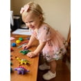 thumbnail image 3 of BemeyourBBs Baby Girls First Birthday Outfit 1st Birthday Party Dress Newborn Fairy Tulle Tutu Romper Dress Fly Sleeve Floral Embroidery Bodysuit Princess Party Cake Smash Dresses Headband, 3 of 9