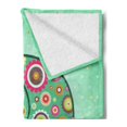 thumbnail image 2 of Floral Soft Flannel Fleece Throw Blanket, with Flowers Featured Grunge Heart Backdrop Animal Graphic Art, Cozy Plush for Indoor and Outdoor Use, 60" x 80", Teal Baby Blue Red, by Ambesonne, 2 of 5