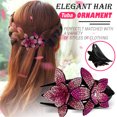 thumbnail image 1 of Pince à Cheveux Pince à Cheveux en Strass Double Fleur, Pince à Cheveux à Queue d'Aronde, 1 of 2