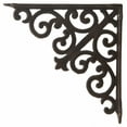 thumbnail image 2 of Floating Wall Shelf Bracket Ornate Curl Pattern Rust Brown Cast Iron 10" Deep by Flag Emotes, 2 of 2