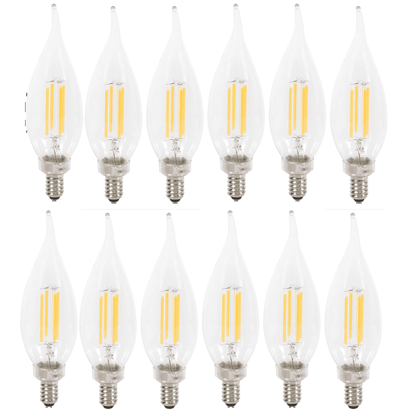 Sylvania 40W B10 Truwave LED Light Bulb, Soft White, Bent Tip, 12-Pack