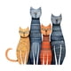 thumbnail image 1 of Juego de 4 figuras de gato de hierro de metal para pared, decoración moderna de pared colorida en 2D para oficina, cocina, patio, y exte, 1 of 9