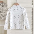 thumbnail image 5 of FAVIPT Long Sleeve Shirt for Kids Girls Polka Dots Ruffled Hem T-Shirts Casual Cute Comfortable Pullover Tops White,4 Years, 5 of 5