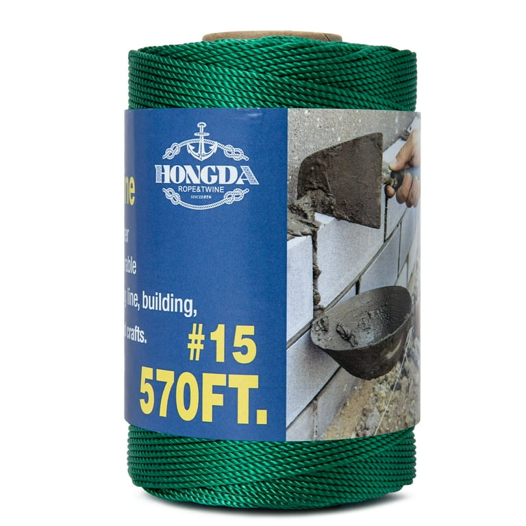 HONGDA Twisted Nylon String, #15 x 570FT Mason Line String, Nylon
