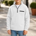 thumbnail image 5 of Sakuulaan Boys Quarter Zip Sweatshirt Mock Neck Textured Knit Casual Long Sleeve Jacket, 5 of 7