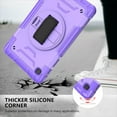 thumbnail image 6 of Shockproof Case for Samsung Tab A7 Lite 8.7 T220 T225, Military Grade Protection Rotating Stand Hand Strap Shoulder Strap Kids Friendly Bumper Rugged Case for Galaxy Tab A7 Lite 8.7",Purple, 6 of 8