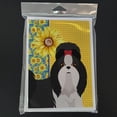 thumbnail image 3 of Summer Sunflowers Black and White Shih Tzu Greeting Cards and Envelopes Pack of 8 7 in x 5 in, 3 of 3