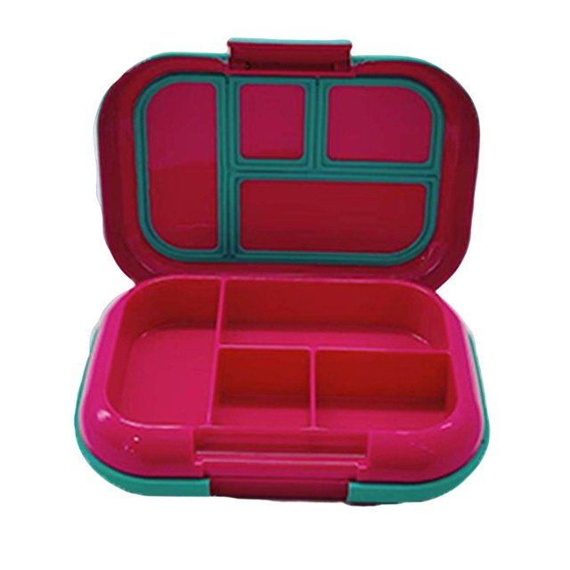 kurtrusly Sealed Lunch Containers Fruits Container 4 Portable Tableware Picnic Food Compartments for Home Work Travel Red