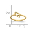 thumbnail image 3 of Auriga Fine Jewelry 14K Yellow Gold Double Heart Ring Size 3for Women, 3 of 6