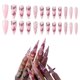 thumbnail image 1 of Uñas postizas con diamantes de imitación, uñas postizas rosas, mariposas, uñas brillantes para damas y niñas, 24 Uds., 1 of 6