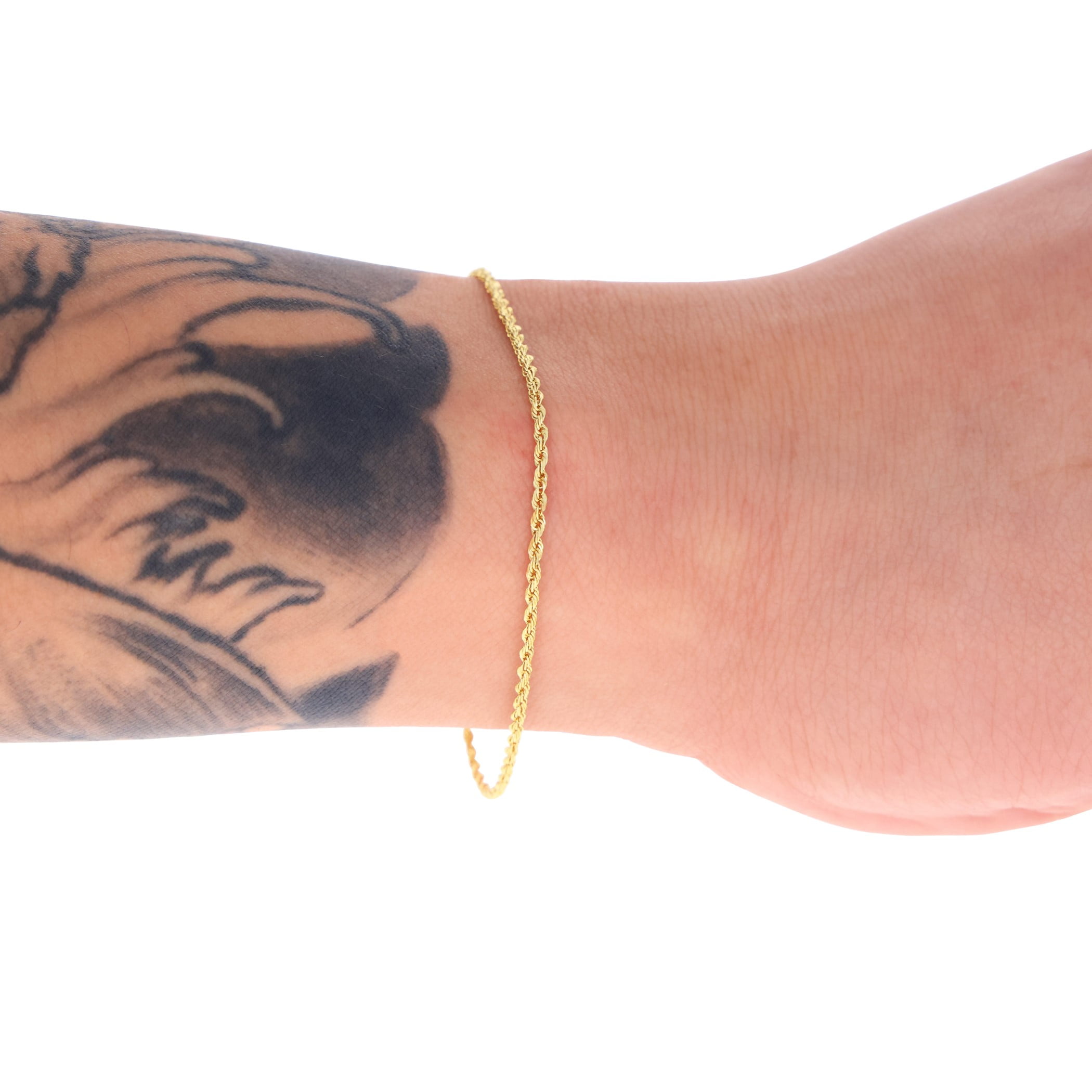 Nuragold 10K Real Yellow Gold Solid Rope Diamond Cut Chain Bracelet 7"-9" (1mm-10mm) Italian Jewelry for Men & Women