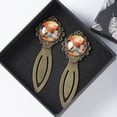 thumbnail image 4 of Kangaroo Reading Accessories: Vintage Copper-Colored Lace Bookmarks - Set of 2 Stainless Steel Book Markers, 4 of 5