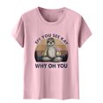 thumbnail image 4 of Moda Mujer Impresión O-cuello Camiseta Manga corta Casual Tee Tops Blusa Fridja gope543, 4 of 5