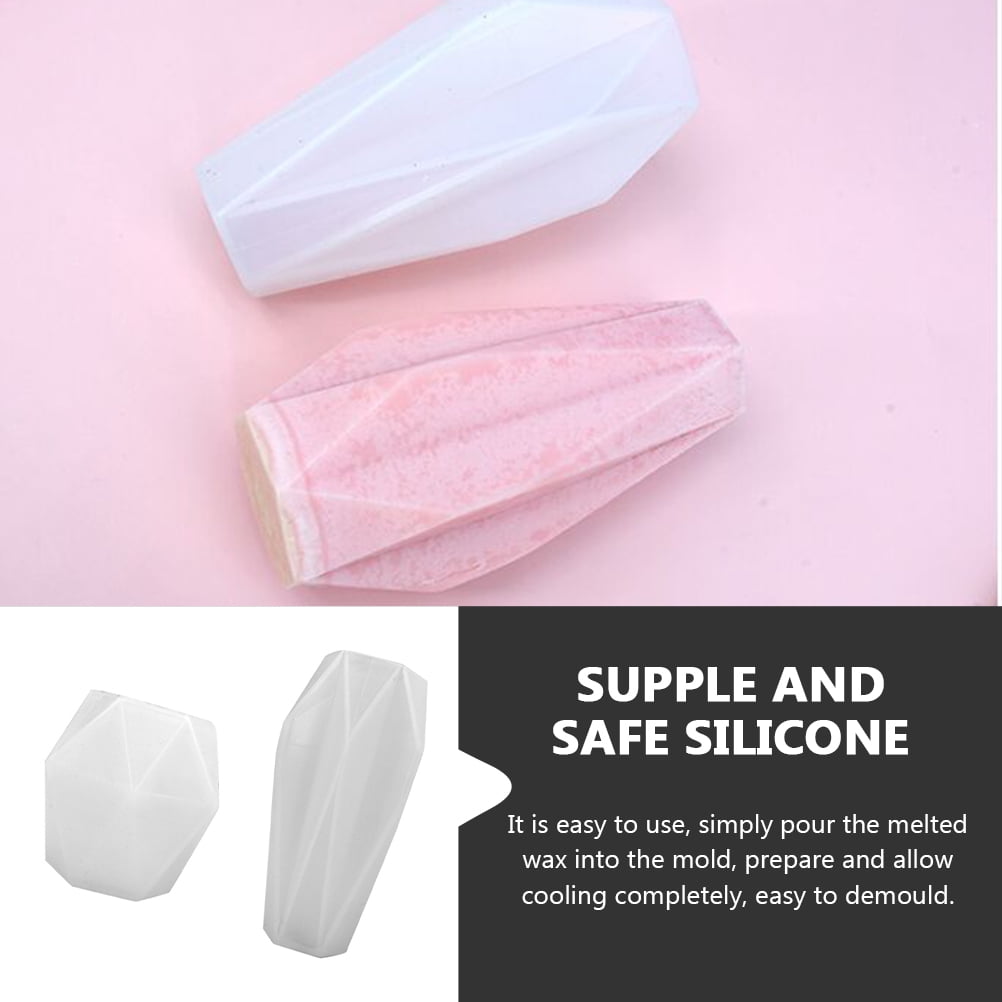 SWETRACE 2 Pack Silicone Candle Molds for Beginners Small White Vase Shape Resin Casting Mold Candle Making Craft Supplies