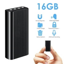 G · PEH Digital Hidden Voice Recorder 16 GB Spy Mini Magnetic Audio, Black