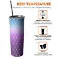 thumbnail image 7 of Boho Diamond Check Skinny Tumbler 20oz - Double Wall Vacuum Insulated Tumbler- Birthday Gifts for Mom Sister Friends Women, 7 of 7