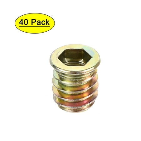 

Uxcell 5/16 -18x15mm Insert Nuts Carbon Steel Zinc Plating 40 Pack