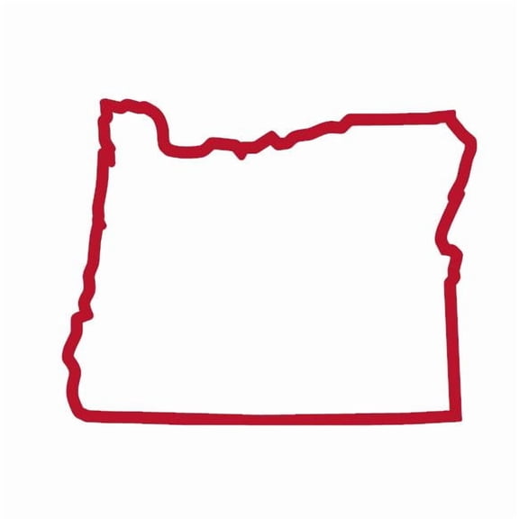 State Map Outline Oregon Vinyl Decal Sticker UV & Waterproof Bumper Window Laptop Automotive Water Bottle Gift accessories – RED 4.5"