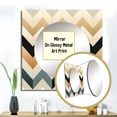 thumbnail image 3 of Designart "Chevron Boho Ivory III" 0 Square Mirror For Wall Decor - Large Beige Square Printed Wall Mirror Art - Square Glam Mirror - Wall Mounted Square Large Mirror, 3 of 5